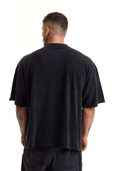 Camiseta Boxy Preto Faded - Honor