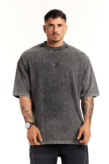 Camiseta Oversized Premium Preta Marble - Symbol